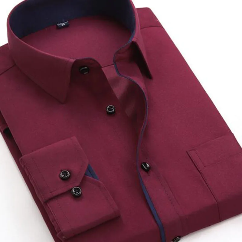Мужские одноцветные однобортные приталенные рубашки Camisa, чистый хлопок, саржевое платье, формальные деловые рубашки высокого качества, яркие цвета