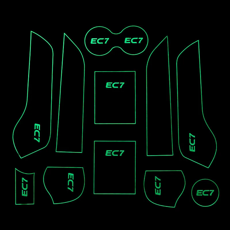 

9Pcs Lot Car Interior Upholstery For Geely 14-16 EC7 Rubber Mat Car Accessories Non-Slip Mat Auto Accessories Interior