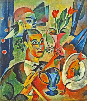 

Handmade painting people and still life on oil canvas for living room decor and wallpaper