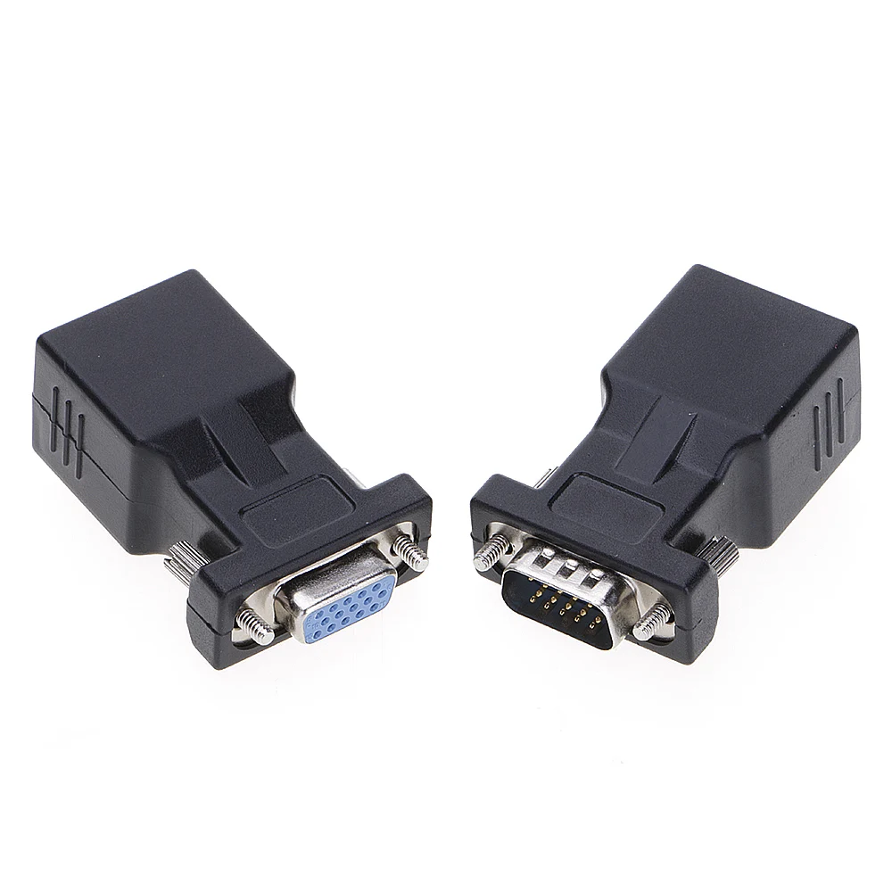 VGA удлинитель штекер к локальной сети CAT5 CAT5e CAT6 RJ45 сетевой кабель женский адаптер