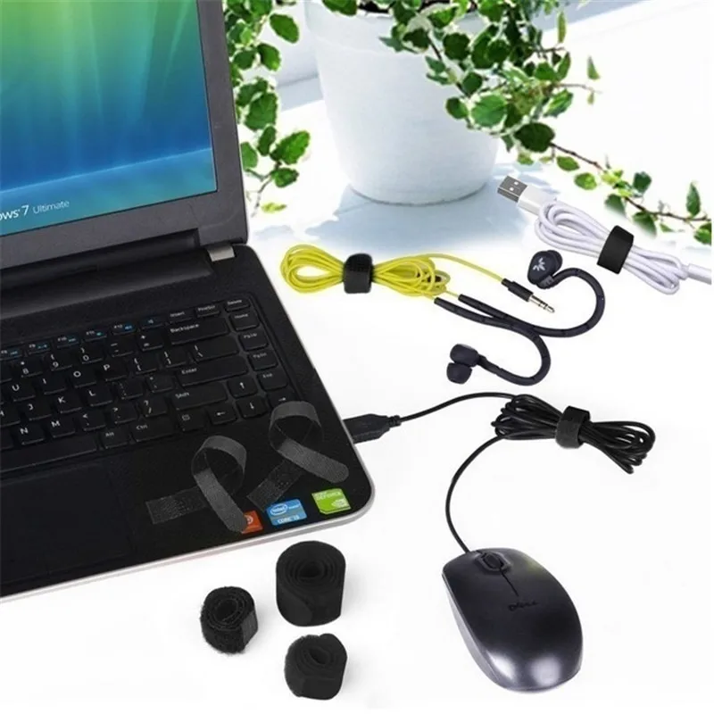 30Pcs Reusable Colored Nylon Cable Winder Wire Organizer  Earphone Holder Mouse Cord Protector Cable Management Length17.5cm