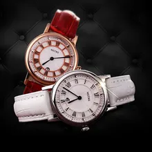New Brand Luxury Women’s Watches Red White Pink Leather Strap Fashion Quartz Watches for Ladies Casual fashion WristWatches