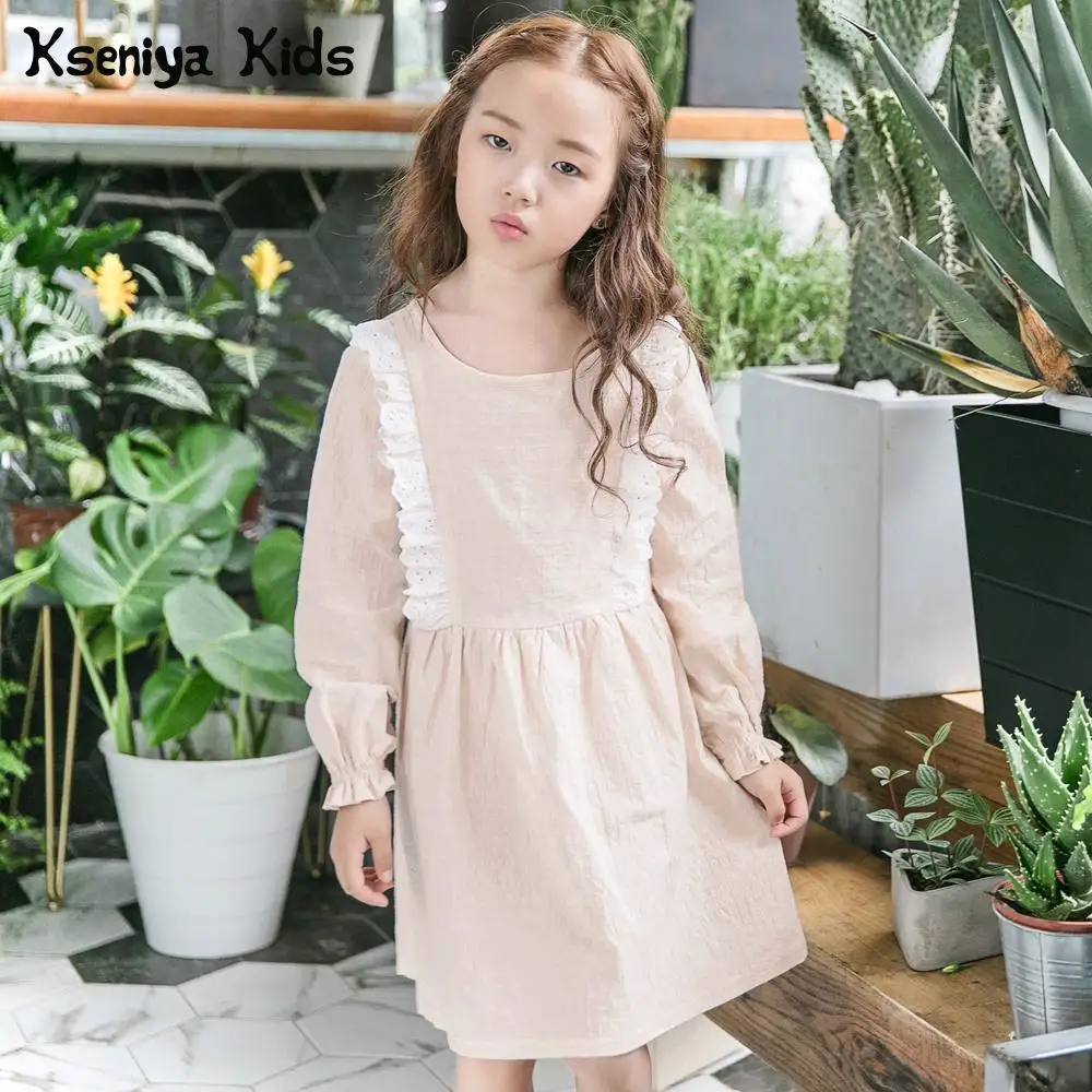 

Kseniya Kids Girls Cotton Lace Princess Party Dresses Winter Kids Teen Girls Long Sleeve Dress Elegant Kids Dresses For Girls