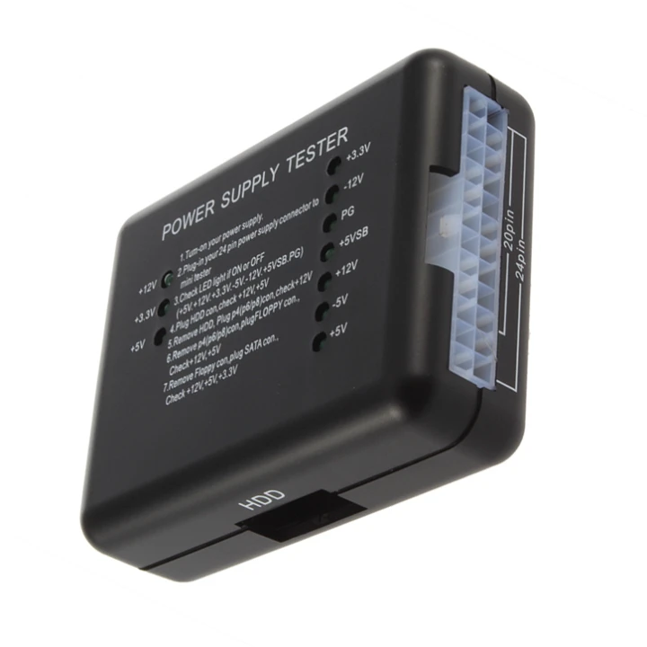 Power Supply Tester Checker LED 20/24 Pin for PSU ATX SATA HDD Tester Checker Meter Measuring for PC Compute Wholesale