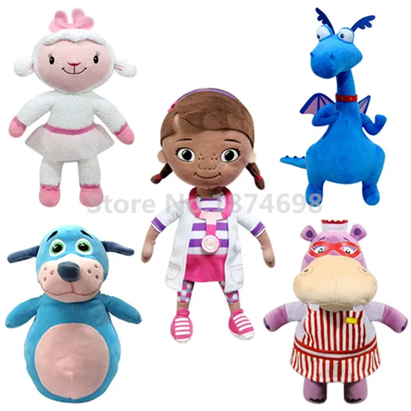 Doc McStuffins, игрушки, Doc Lambie, ягненок, Stuffy Dragon Hallie, бегемот, Boppy Dog, плюшевые игрушки, 30 см, милые мягкие животные, детские куклы, подарки