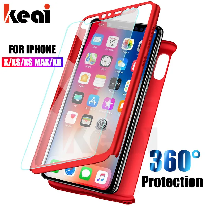 360 Degree Full Cover Phone Cases For iPhone X Case For iPhone XR Cover Shockproof Shell For