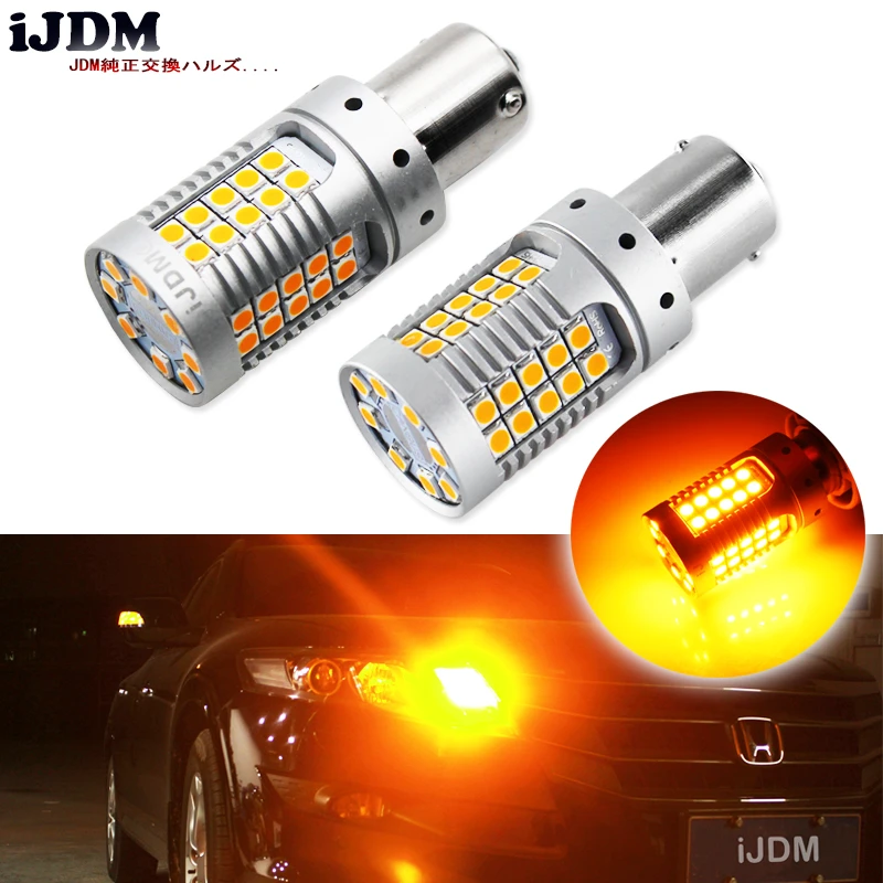 AMAZENAR 2-Pack 1156 BA15S 7506 1141 1003 1073 P21W Extremely Bright Amber/Yellow Non-Polarity LED Light 9-30V-DC 9V-30V 2835 21 SMD Replacement For Turn signal Blinker Light Tail Stoplight Bulbs AZ-1156-21L-A 