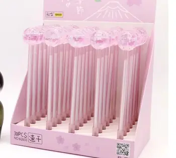 

korea flower oil into tube gel pen cartoon animal stationery gift kawaii office writing student black ink pen needl pen 30pc/lot
