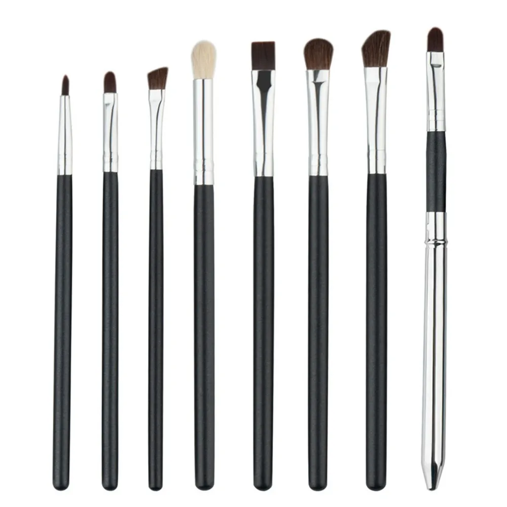 Buy 8PCS Silver Make Up Brushes Set Eyeliner Eye Shadow Eyeshadow Blending