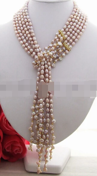 

ddh003776 Excellent 50" Purple Pearl&keshi Pearl Necklace