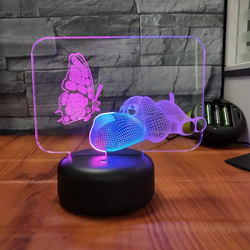 Креативные красочные 3d светильники сенсорная зарядка Led стерео 3d лампа подарок атмосферу Usb Led ночник