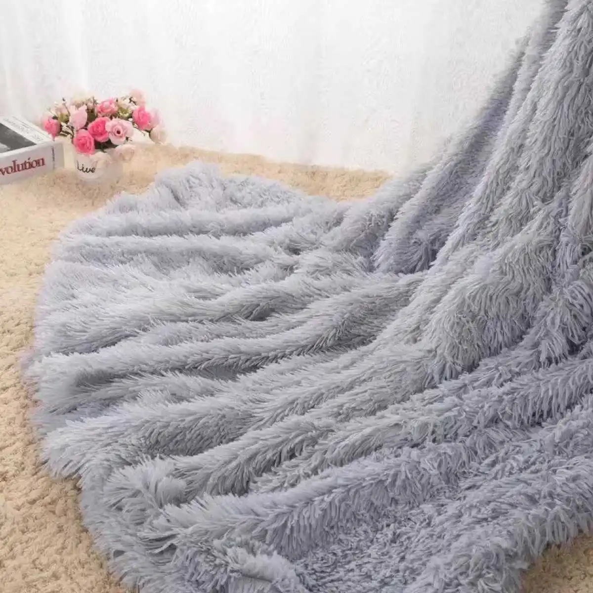 Большой Диван-кровать Одеяло Крышка для ванны младенца детей Полотенца мягкий Обувь на теплом меху ворсистый, пушистый пледы плюшевые Одеяло домашние зимние теплые Одеяло - Цвет: Dark Grey