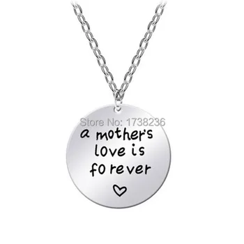 

Latest Fashion A Mother's Love Is Forever Round Stamped Necklace Mother And Daughter Love Forever Necklace