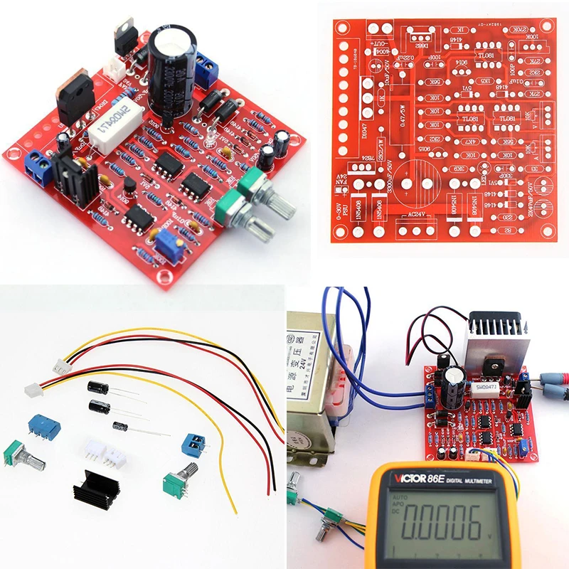 Регулируемый DC Регулируемый блок питания DIY Kit короткая защита для лабораторных аксессуаров 0-30 в 2mA-3A