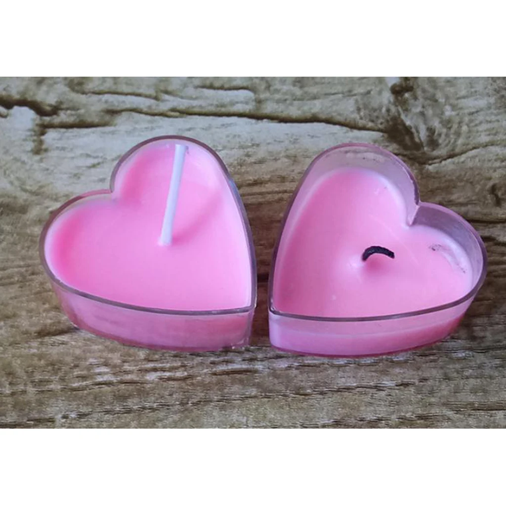 20x Heat-Resistant Clear Plastic Tea Light Container Cups Love Heart Candle Mold Handmade Wedding Decor Candles Craft Mold Tools