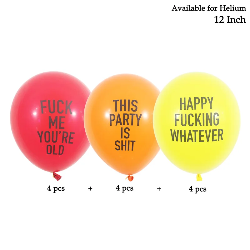 12 шт./партия Смешные воздушные шары на день рождения девичник вечерние украшения крутые шары - Цвет: B009-01