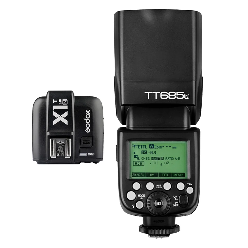 Godox TT685N 2,4G Беспроводная вспышка HSS i-ttl GN60 Беспроводной вспышка+ X1T-N ttl вспышка триггера для Nikon D800 D700 D7100 D7000 D5200 D5100 D70S D810 D90 - Цвет: TT685N add X1T N