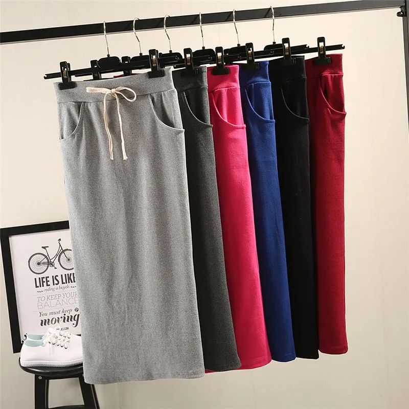 Baratos Primavera Verano mujeres Sexy ceñido al cuerpo Falda larga de pierna dividida negro alta cintura apretado Maxi faldas Club fiesta desgaste elegante falda lápiz D157