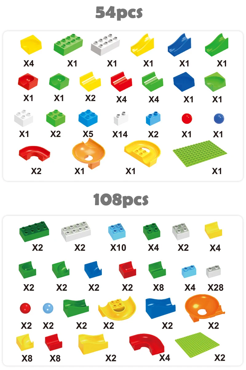 QWZ 54-248 шт мраморный гоночный лабиринт, Шариковая дорожка строительные блоки пластиковые воронки слайд блоки большого размера блоки детские игрушки подарок