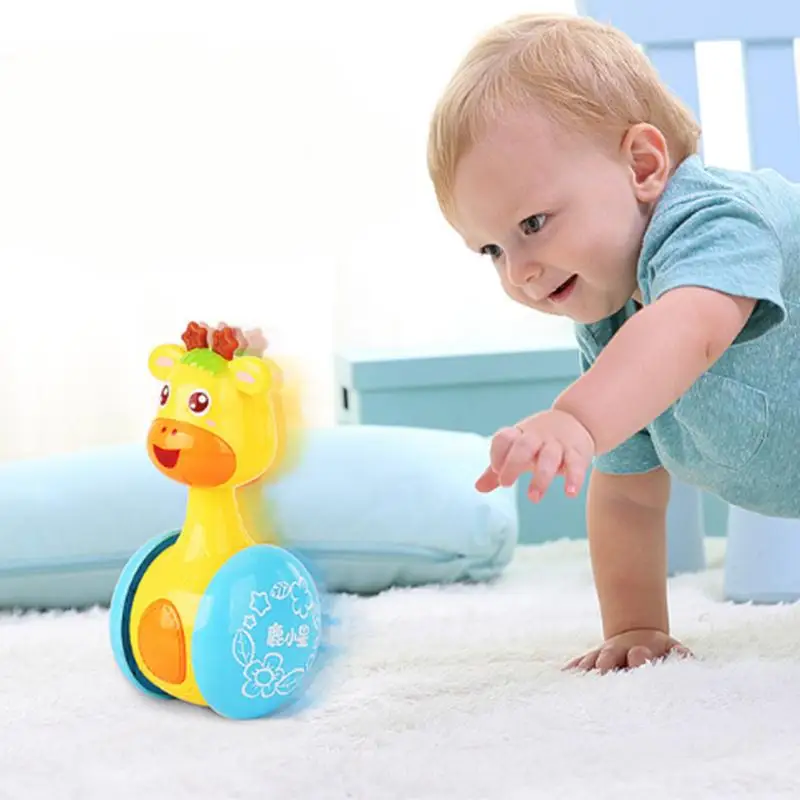 Кукла неваляшка Жираф Roly poly детские игрушки погремушки кольцо колокольчик для