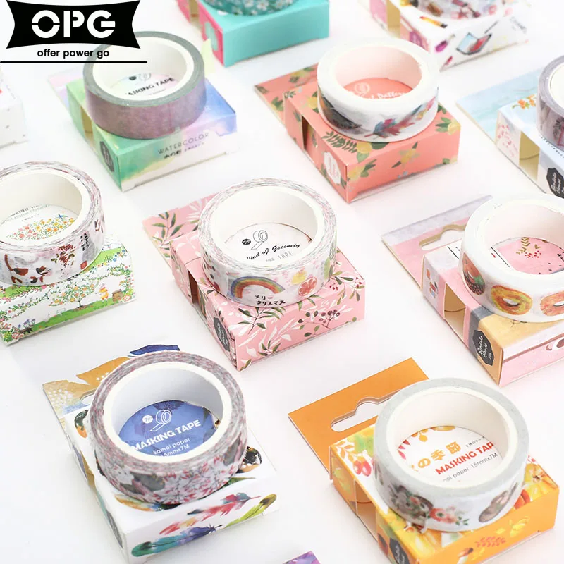 Japanese Washi Tape Decorative Scotch Tape Decorative Tapes Scrapbook Paper Masking Sticker Set