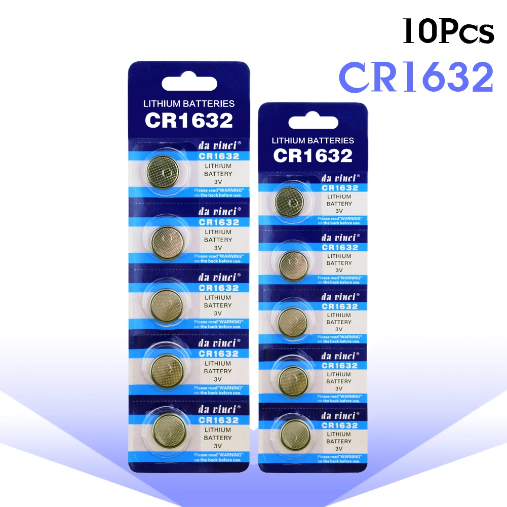 

YCDC 3V Lithium Button Batteries CR1632 LM1632 BR1632 ECR1632 3V Watch Button Coin Cells Lithium Battery 10 Pcs EE6224