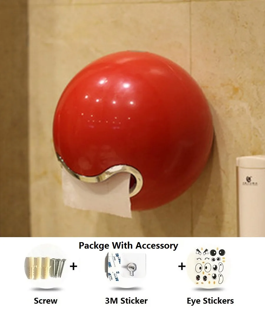 ABS пластиковый держатель для туалетной бумаги рулон бумаги для ванной держатель разные цвета креативный рулон коробка для салфеток ZWJ-005 - Цвет: Red