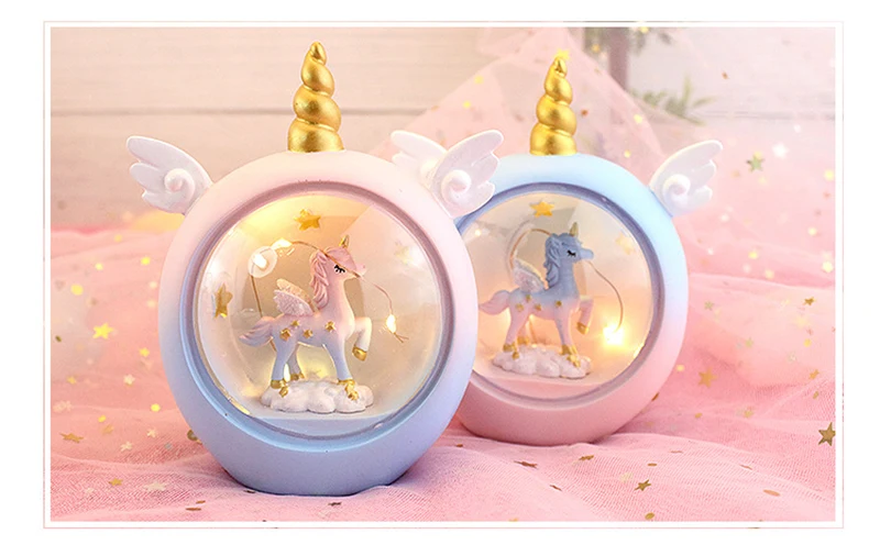 В виде единорога из мультфильма светодиодный ночной Светильник для детей детские, для малышей Детская лампы игрушки дивотных, Украшения в спальню подарок на день рождения