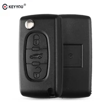 Keyyou 20x Remote 3 Knoppen Flip Autosleutel Geval Leeg Shell Fob Voor Peugeot 307 308 407 607 CE0536 VA2