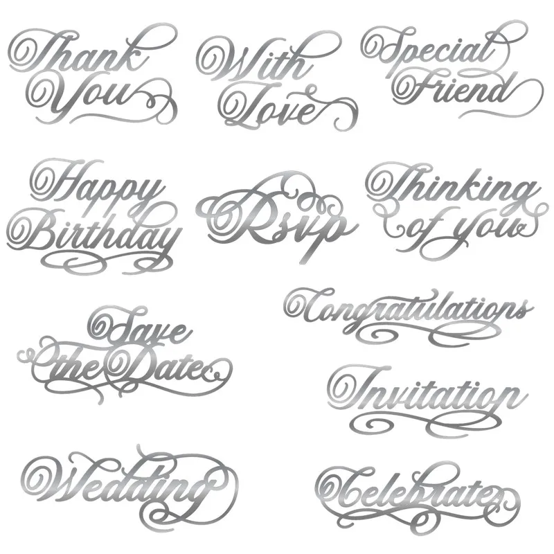 

"RSVP" "Invitation" Words Metal Cutting Dies for Scrapbooking DIY Photo Album Card Making Decorative Stencils New 2019