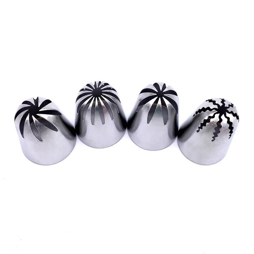 

4 pcs/set Stainless Steel Russian Tulip Icing Piping Nozzles Fondant Cake Decorating Tip Sets Bakeware