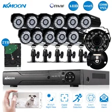 KKMOON 1500TVL наружного видеонаблюдения Камера Системы полный 1080N/720 P AHD 16CH CCTV DVR 2 ТБ HDD 12*720 P ИК-камера охранного Камера HDMI цифровой видеорегистратор Onvif