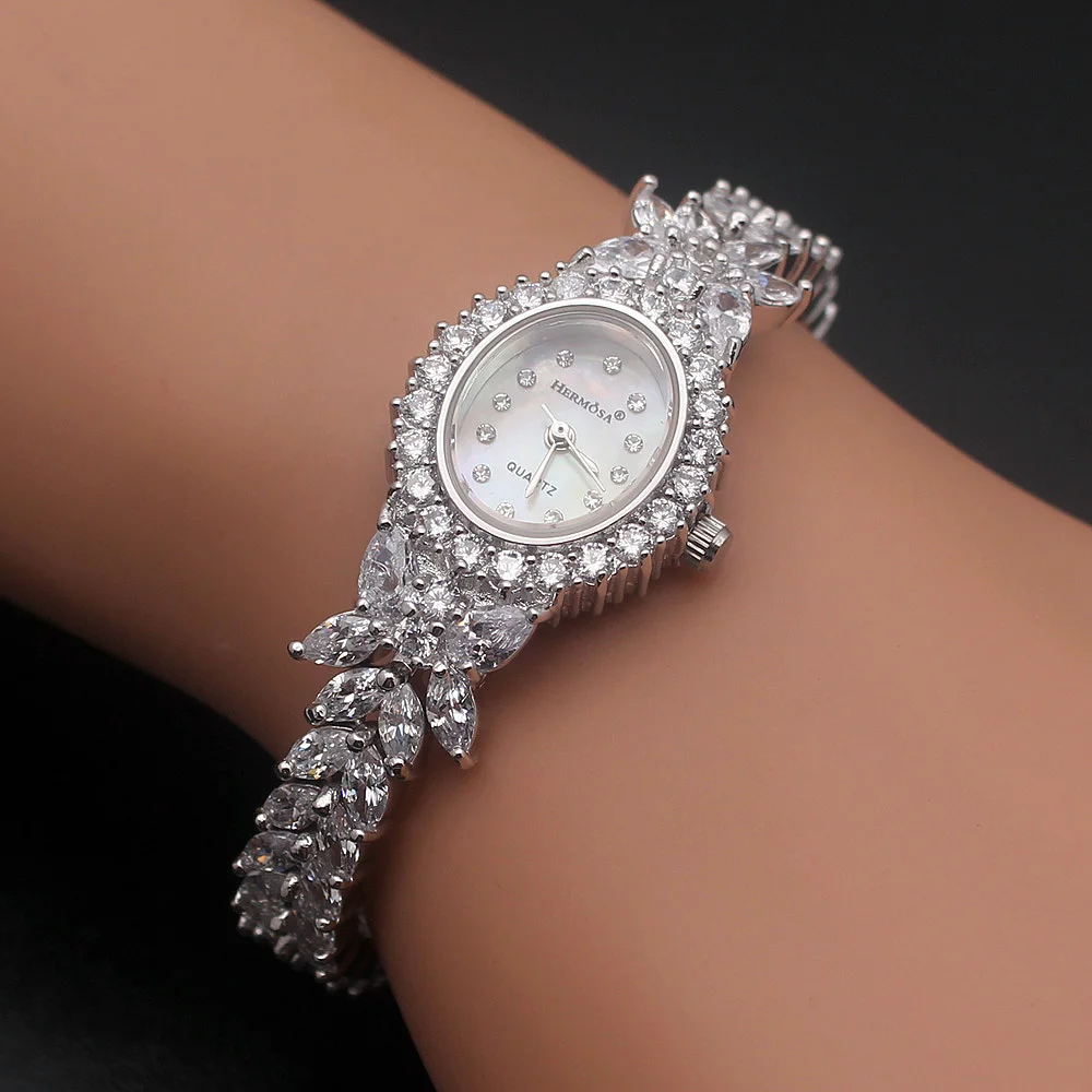 2016ladies watch часы наручные женские часы часы женские наручные смотреть женщины часы высокое качество роскошный старинный овальные женщины белый ювелирные изделия, 18 К pt леди мода ювелирных изделий HS0013W