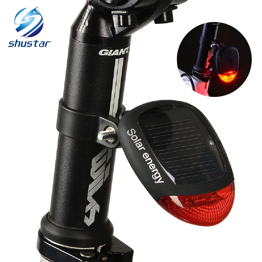 

Adjustable Bike Tail Light Solar Powered 2 LED 3 Modes LED Bicycle Rear Light Cycling Safety Warning Light Bicycle flash lamp
