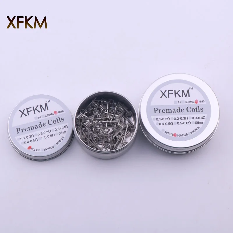 

XFKM NI80 50/100 Hive clapton coils premade wires Mix twisted Quad Tiger Heating Resistance rda coil diy RDA RDTA RBA Atomizer