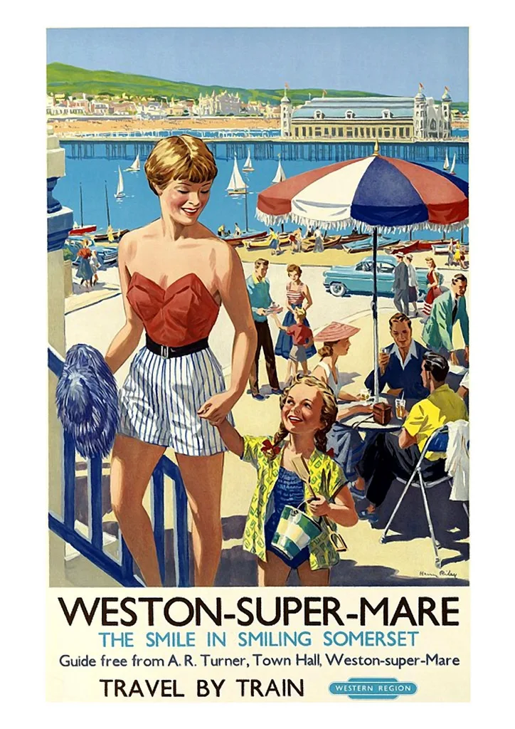 British Rail Weston Super Mare Railway Poster A3//A2 Print
