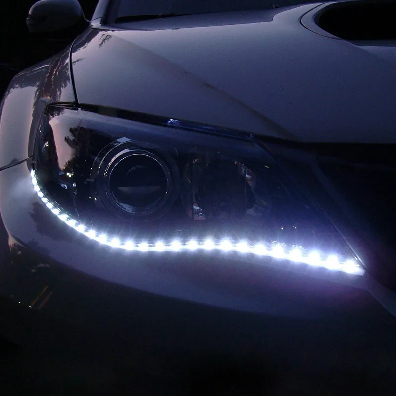 Автомобильные декоративные гибкие светодиодные полосы света DRL HigPower 12V 30cm 15SMD Водонепроницаемый Автомобильный светодиодный фонарь дневного света