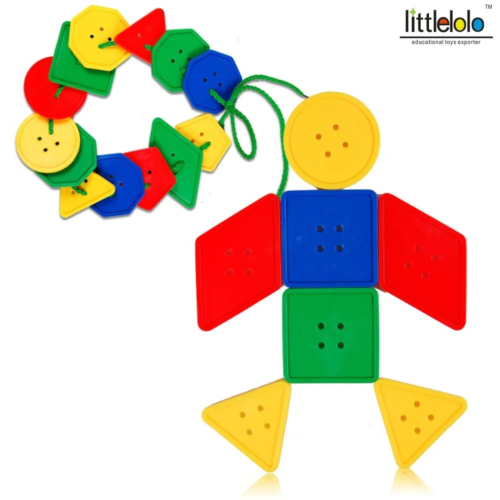 

baby toys educational plastic geometrical shapes set for kids learning geometric figures maths montessori threading toy