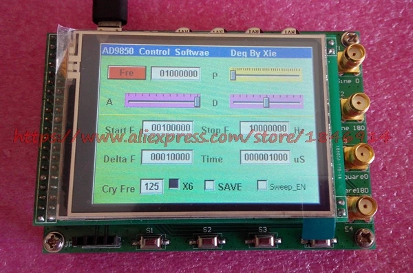 Free Shipping  AD9850 module AD9851 display control module DDS touch screen scan amplitude ratio