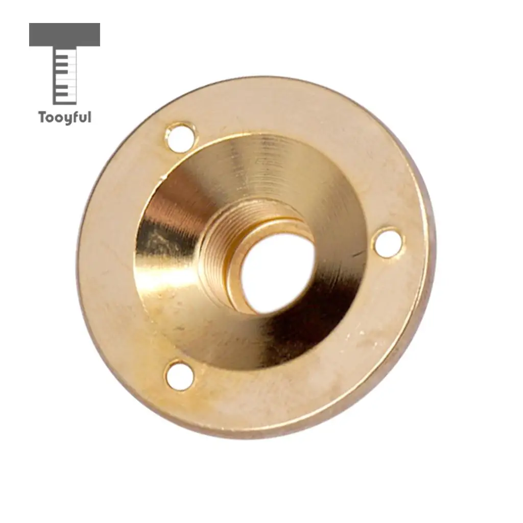Tooyful Round Metal Threaded Jack Plate Socket Cover Head Cap for Guitar Bass Gold & Silver