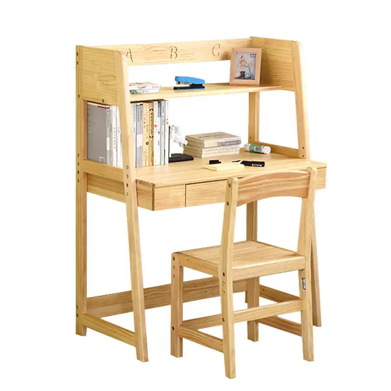 wooden desk and chair set