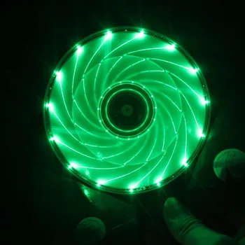 

Gdstime 1 piece PC Case Cooling Fan 120mm x 25mm LED Fan 12V 3 Pin To 4 Pin Green LED Light With Fifteen Lights Cooler 12025s