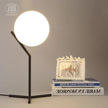 Лофт-минималист современная, в виде стекляного шара настольная лампа нордическая модная Спальня украшение Настольная прикроватная ночник настольная лампа для гостиничного бара