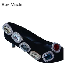 Новая обувь, подвески в форме цветов, свадебные туфли-лодочки на высоком каблуке, аксессуары, туфли с кристаллами и стразами, модное свадебное украшение, пряжка, 1 пара