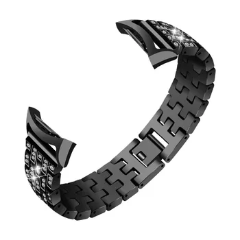 

For Samsung Fit 2 Bands Replacement Metal Adjustable Bracelet Bands for Samsung Fit2 Fit 2 Pro SM-R360 Smartwatch Silver Black