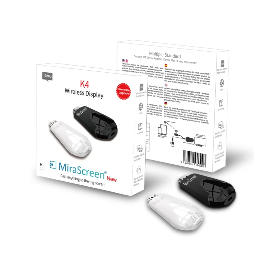 Новейший Mirascreen K4 tv Stick беспроводной WiFi Дисплей ключ поддержка 1080P HD Miracast Airplay DLNA для Android IOS Телефон настольный ПК