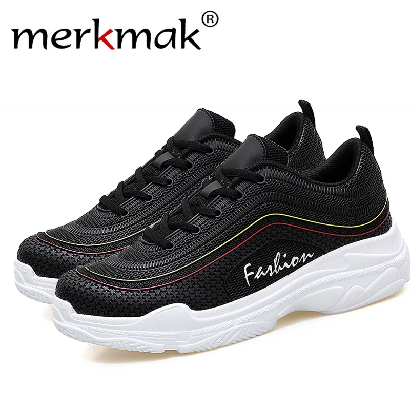 

Merkmak Men dad sneakers casual Shoes Air Mesh yellow chunky Sneakers Outdoor Walking Shoes Zapatillas Hombre Breathable