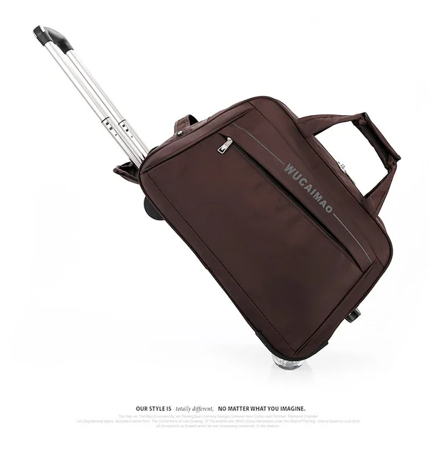 20-24 Inch Ladies Travel Trolley Case Men's Suitcase Fashion Luggage Bag Large Capacity with Wheel Travel Bag Rolling Suitcase Brown