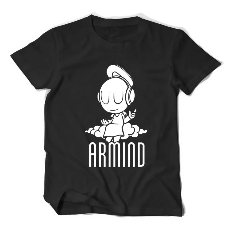 

2019 Music Stars DJ Armin Van Buuren T-shirt small angel Armind 2 Men T Shirt variety of black and white Cotton O-Neck