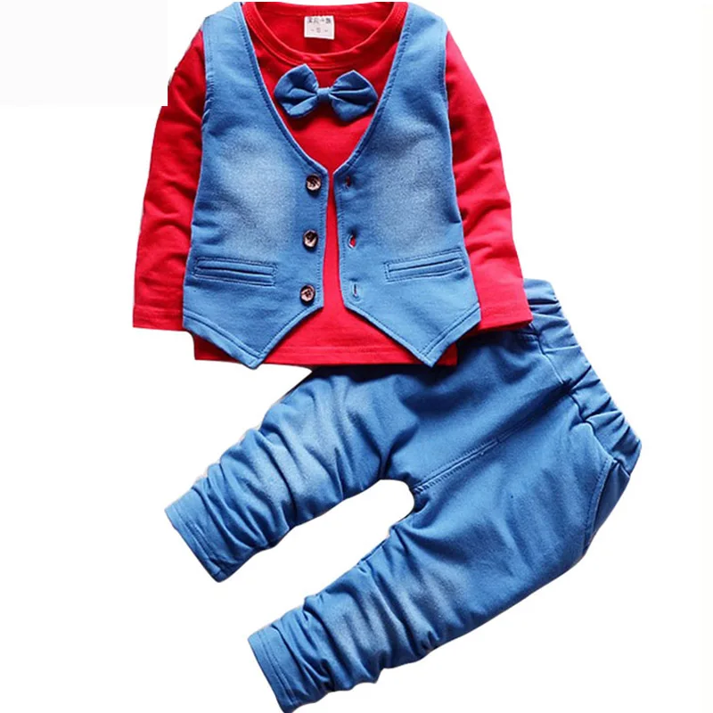 

3pcs Baby Boys Suits Children Clothes Sets Baby Suits Spring Autumn Blouse T Shirt Jacket Vest Pants Sets For Boys Kids Clothing